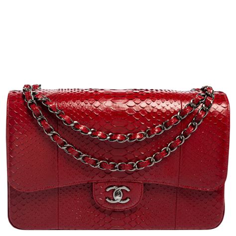 chanel red python bag|Chanel python bags price.